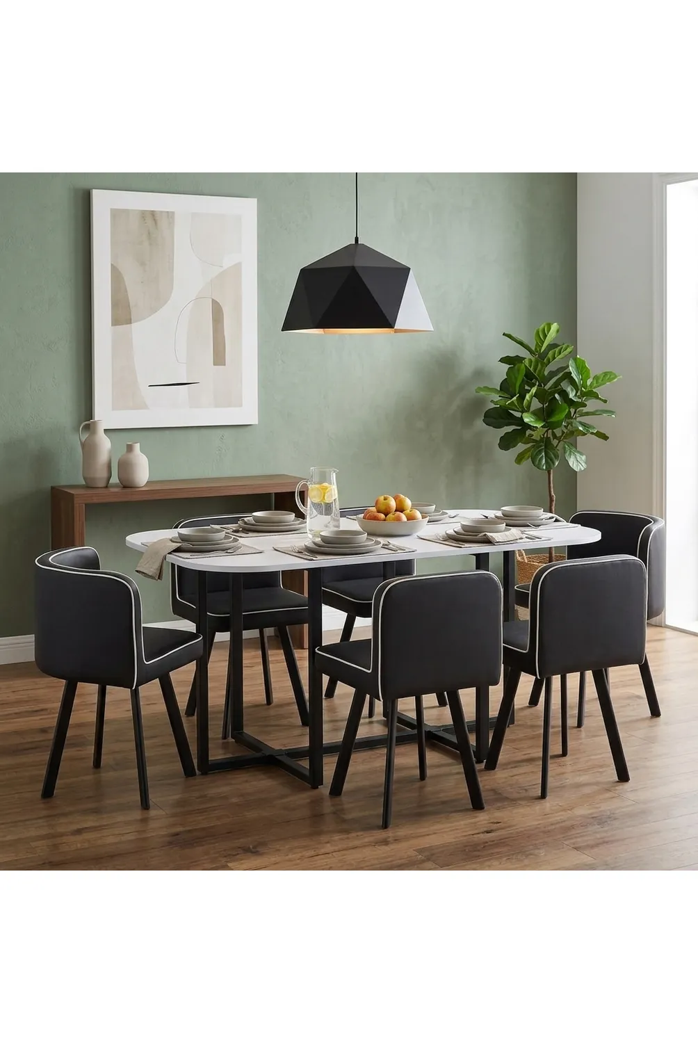 JUST HOME COLLECTION Juego de Comedor Pizza 6 Sillas Mesa