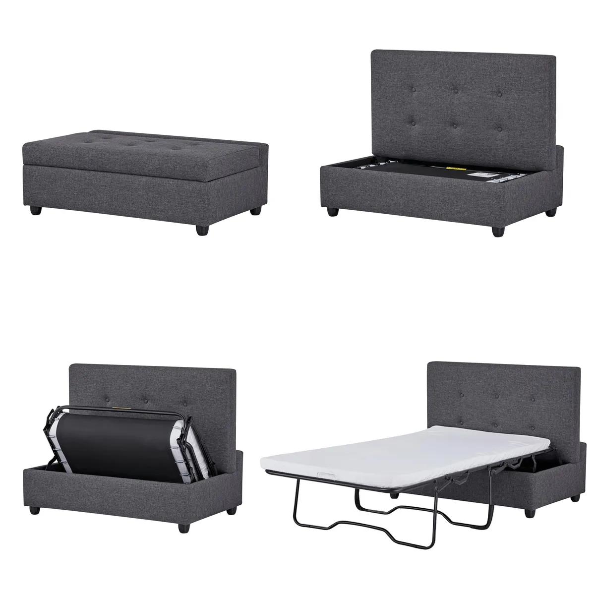 JUST HOME COLLECTION - Banqueta Cama Chaise Gris 118x77x43 cm