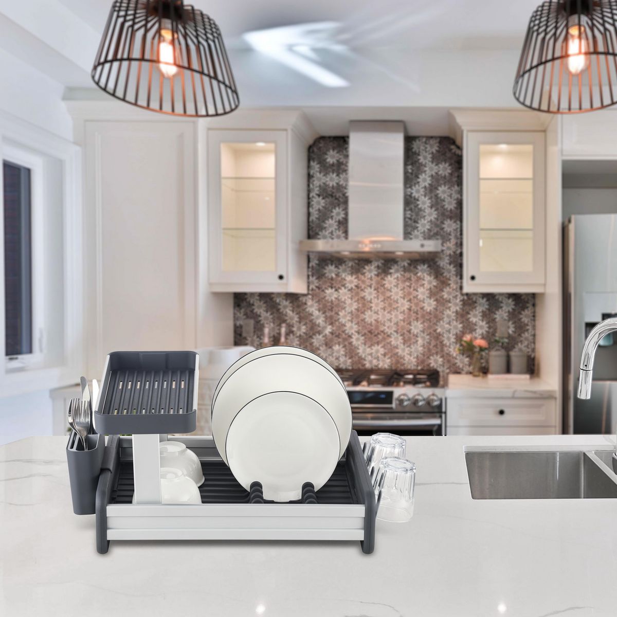 JUST HOME COLLECTION - Secaplatos aluminio 54x35x25 cm