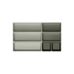 JUST HOME COLLECTION - Set 7 Organizadores 8.7x5x26.2 cm Gris
