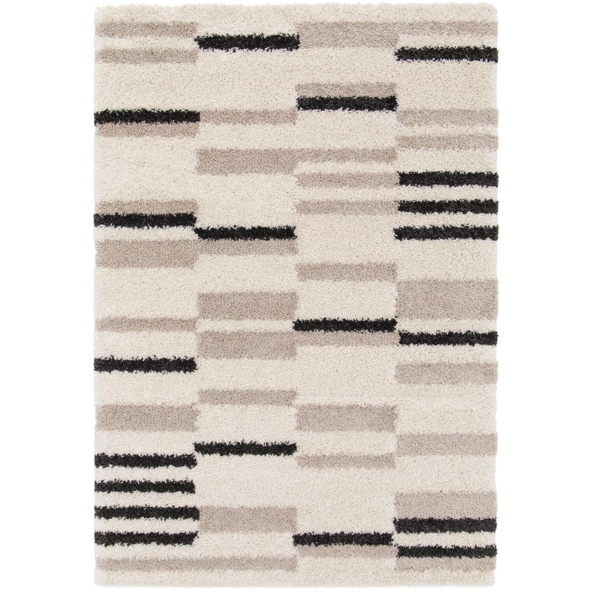 JUST HOME COLLECTION - Alfombra Gipsy Lines 160x230 cm Beige, negro