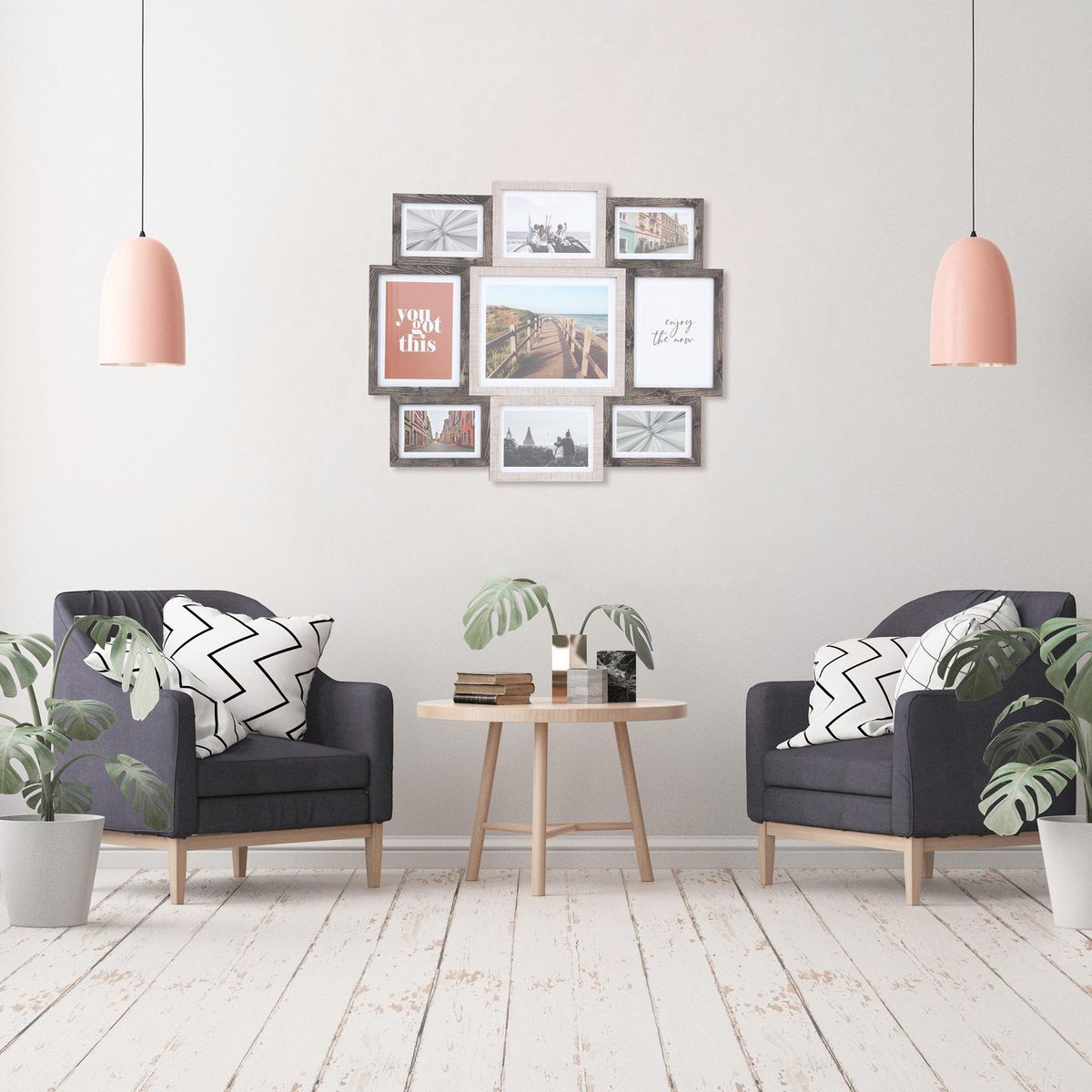 JUST HOME COLLECTION - Marco de Foto 51.7x54.7 cm Café, Beige MDF