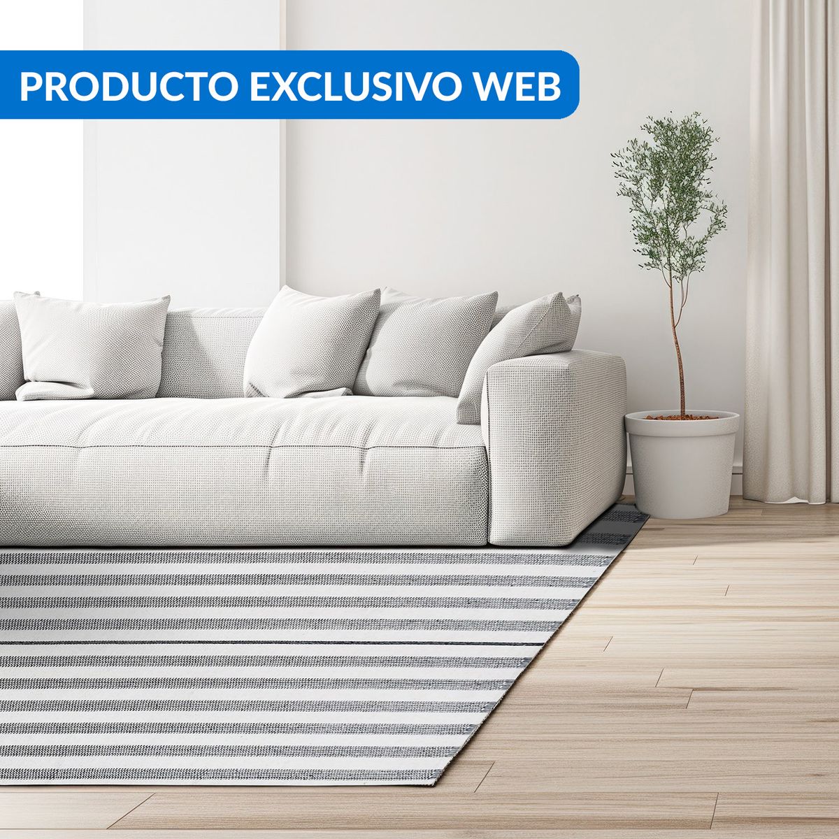 JUST HOME COLLECTION - Alfombra Caprice 160x230 cm Algodón Gris