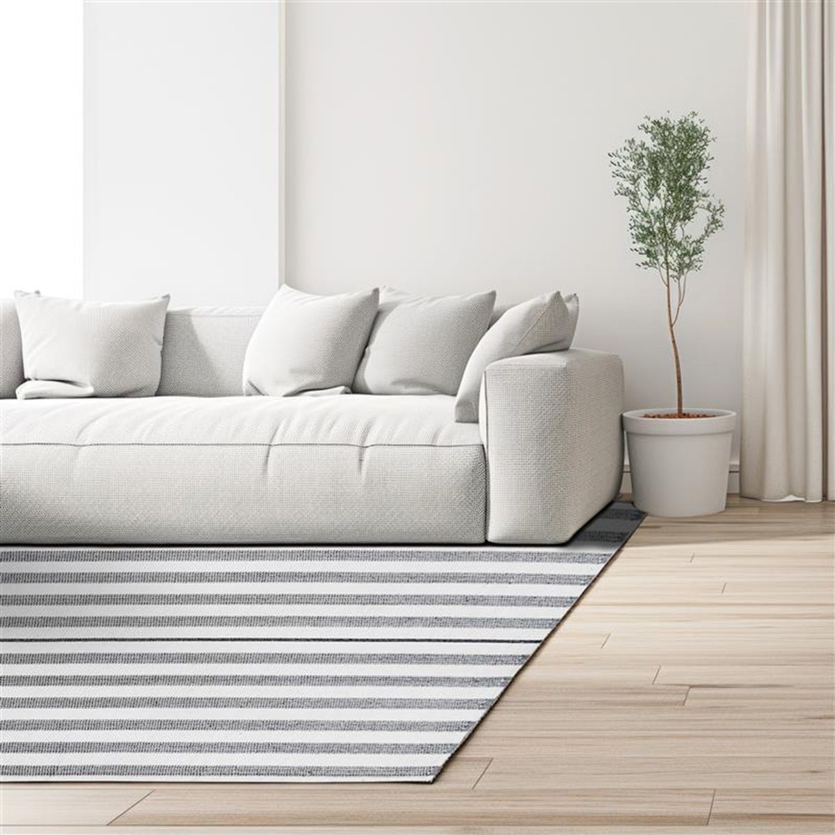 JUST HOME COLLECTION - Alfombra Grande Caprice 200x290 cm Algodón Gris