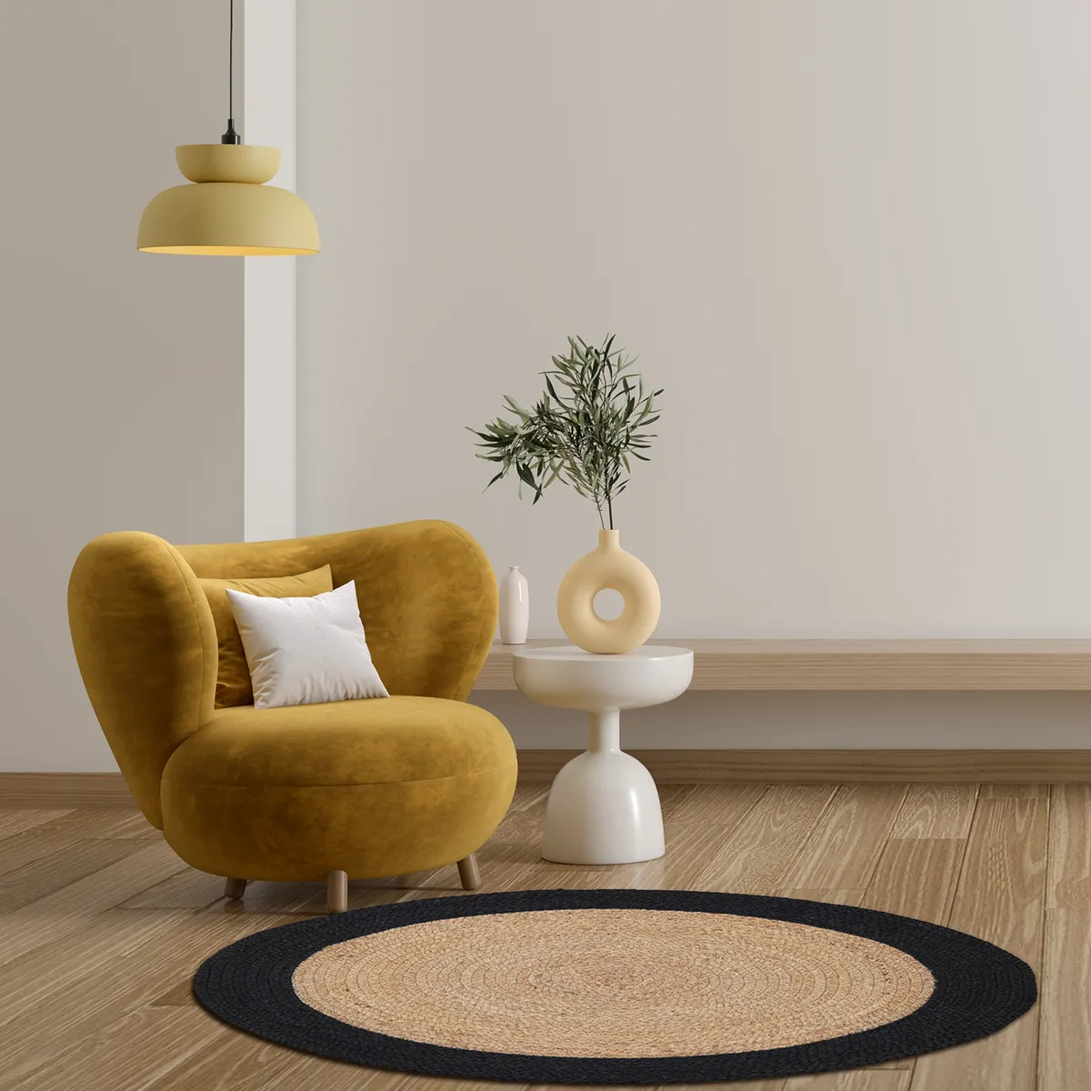 JUST HOME COLLECTION - Alfombra Sombrero 120x120 cm Yute Natural