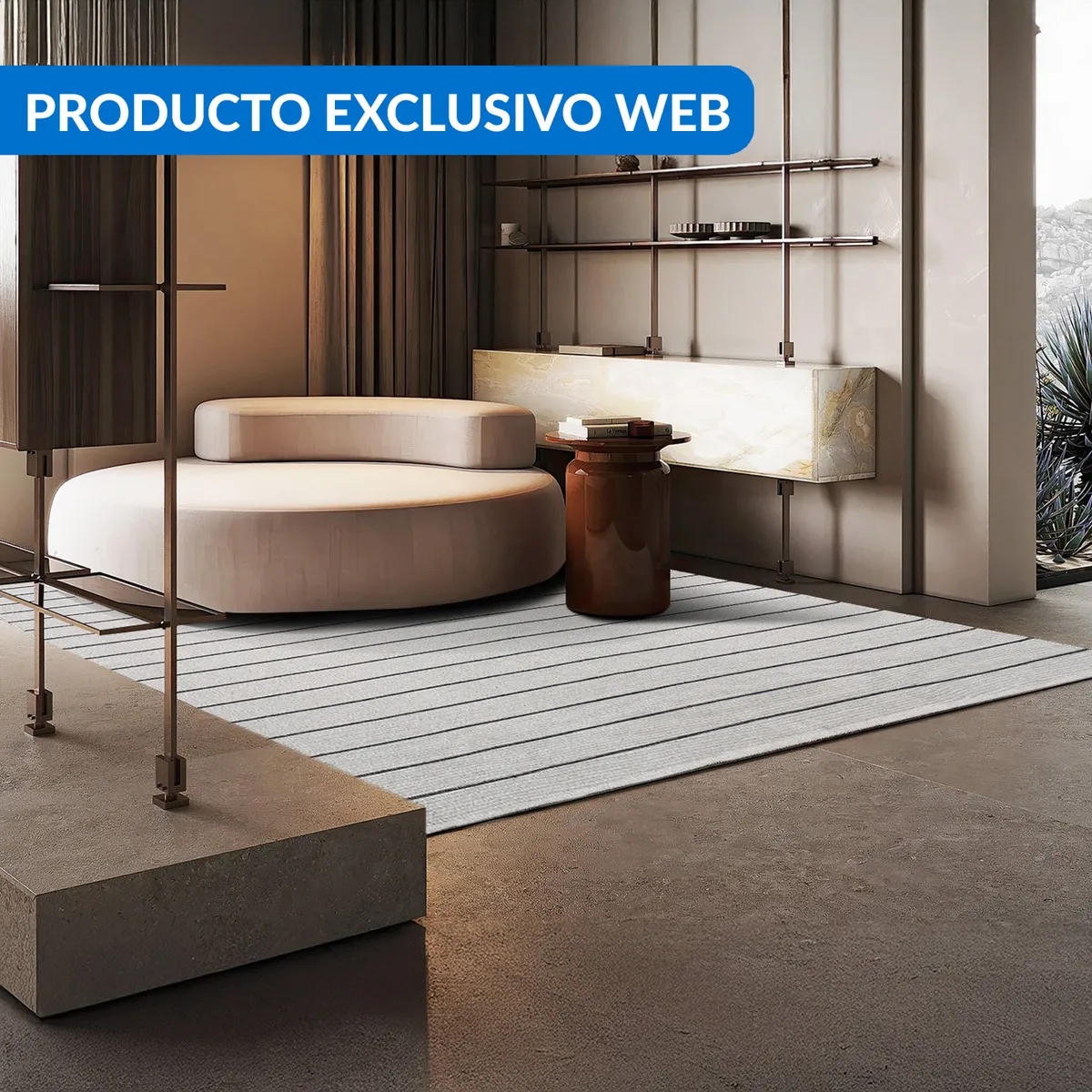 JUST HOME COLLECTION - Alfombra Grande Caprice 200x290 cm Algodón Gris