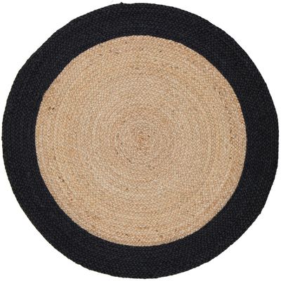 Imagen 2 del producto Alfombra Living Redonda cm Yute Borde Negro