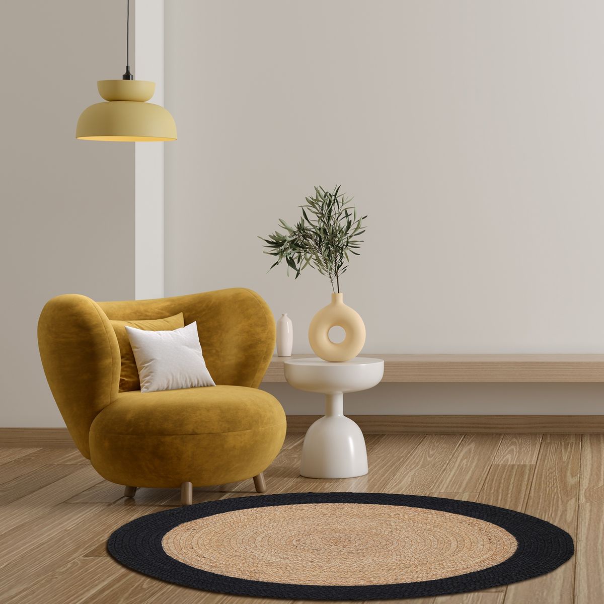 JUST HOME COLLECTION - Alfombra Sombrero 160x160 cm Yute Natural