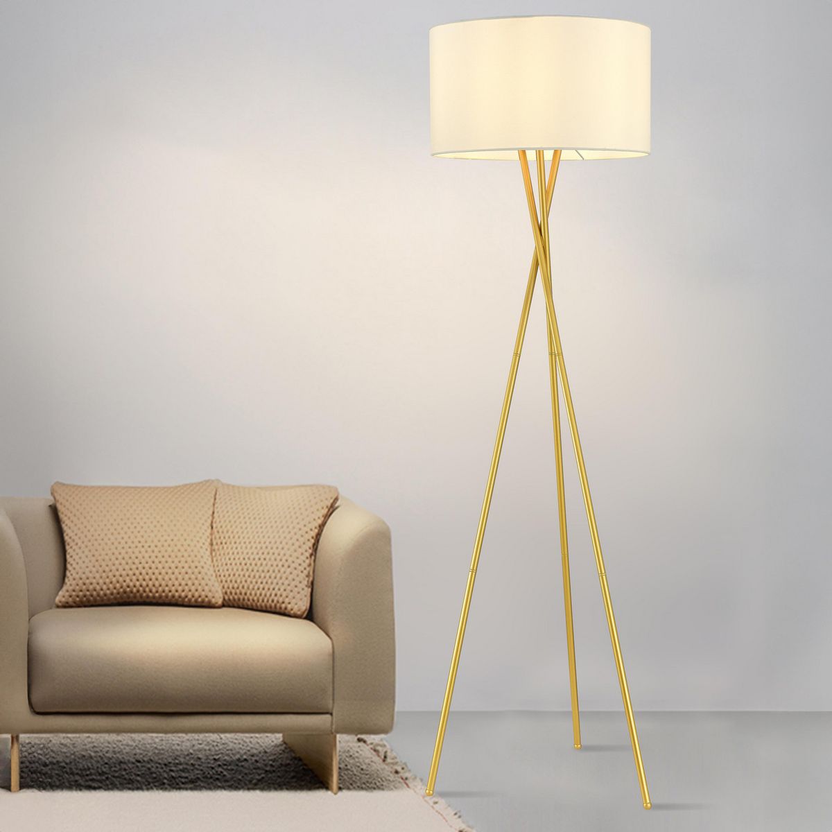 JUST HOME COLLECTION - Lámpara de Pie Fran Amarillo 50x156 cm