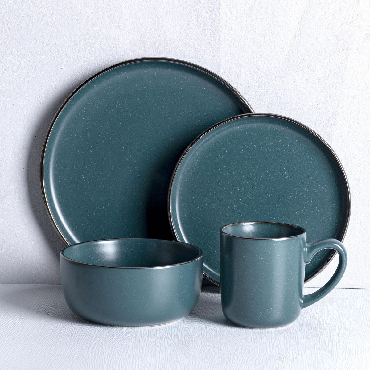 JUST HOME COLLECTION - Juego de Loza 16 Piezas Porcelana Verde