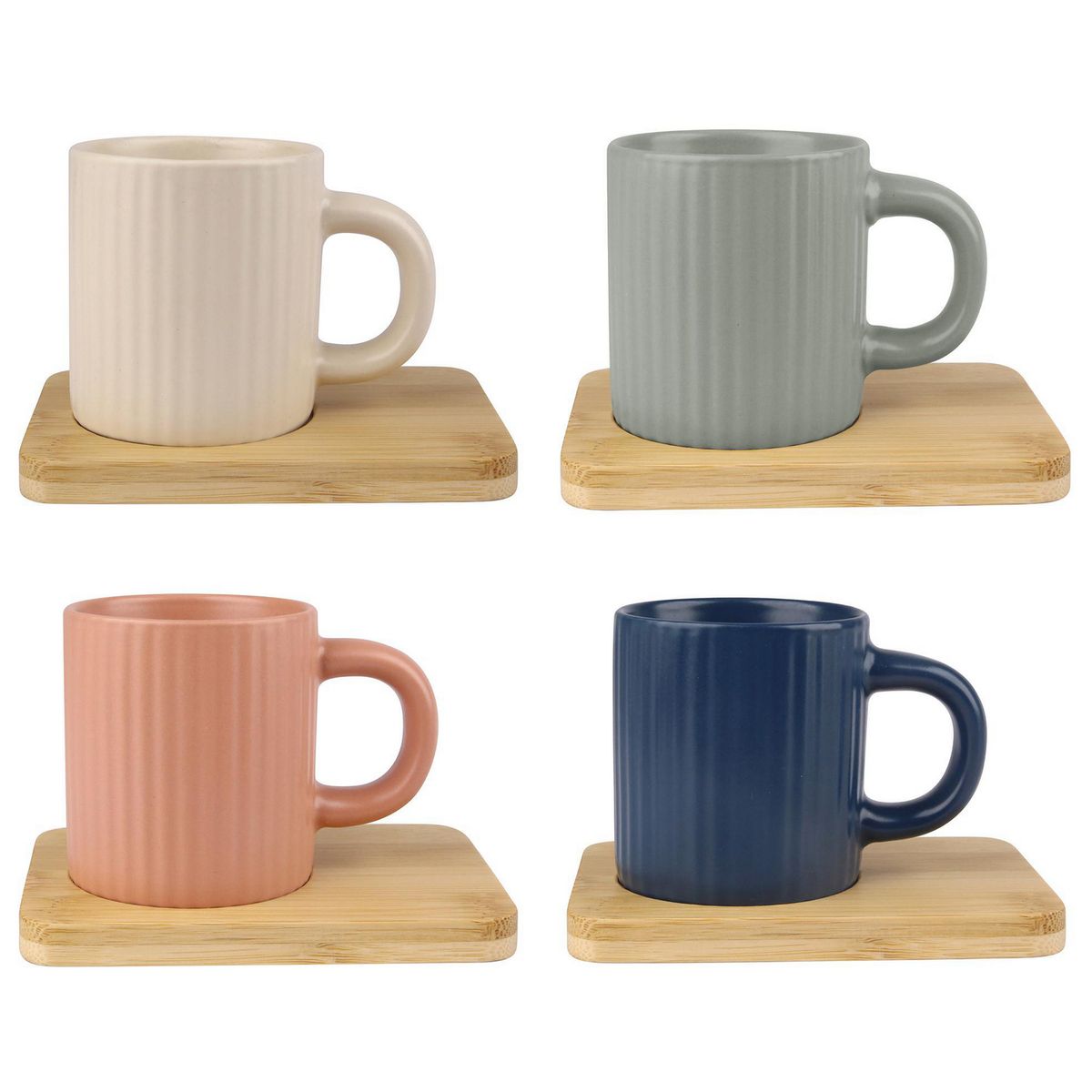 JUST HOME COLLECTION - Set 4 Tazones 100 ml Cerámica Sin colección Multicolor