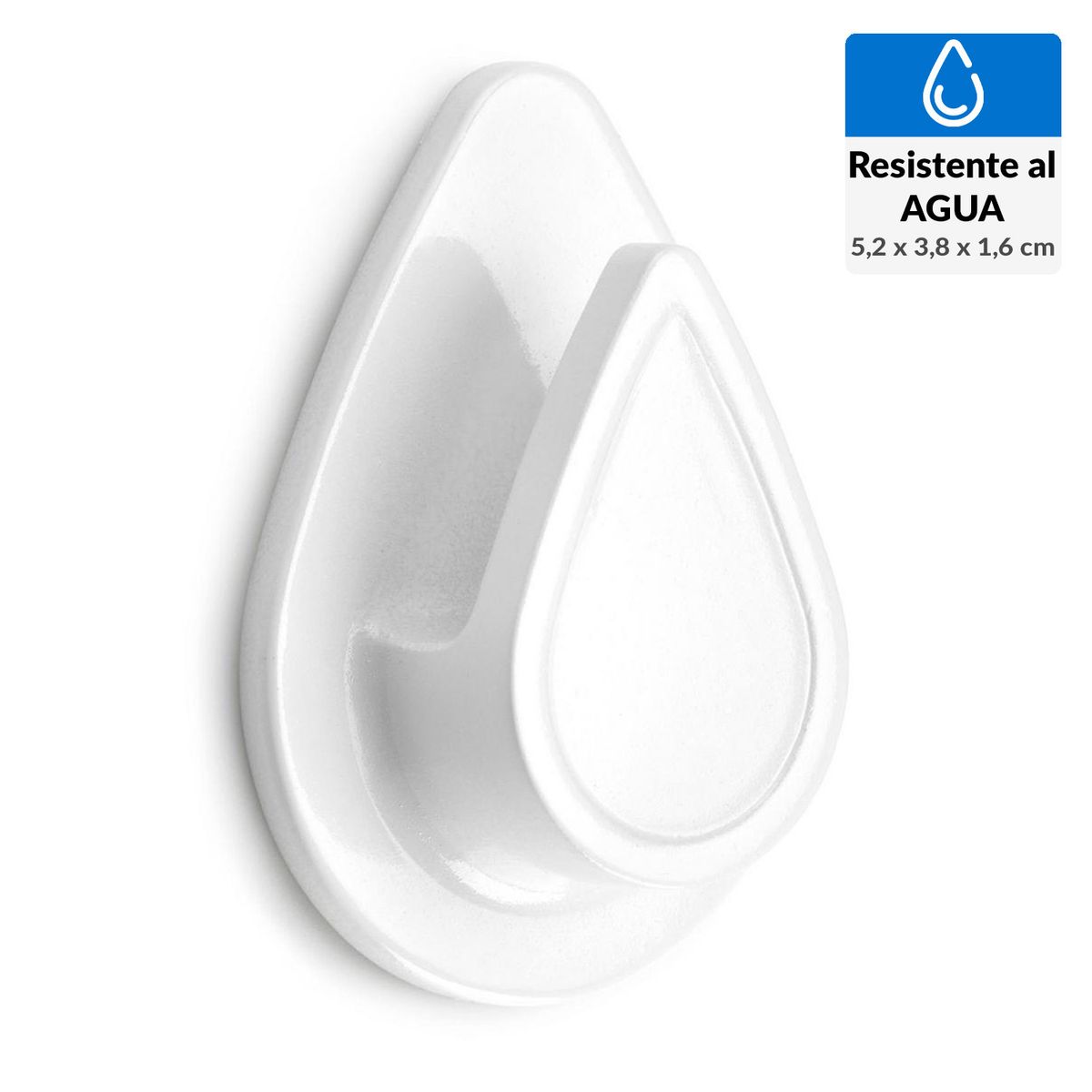 INOFIX - Colgador adhesivo Gota blanco