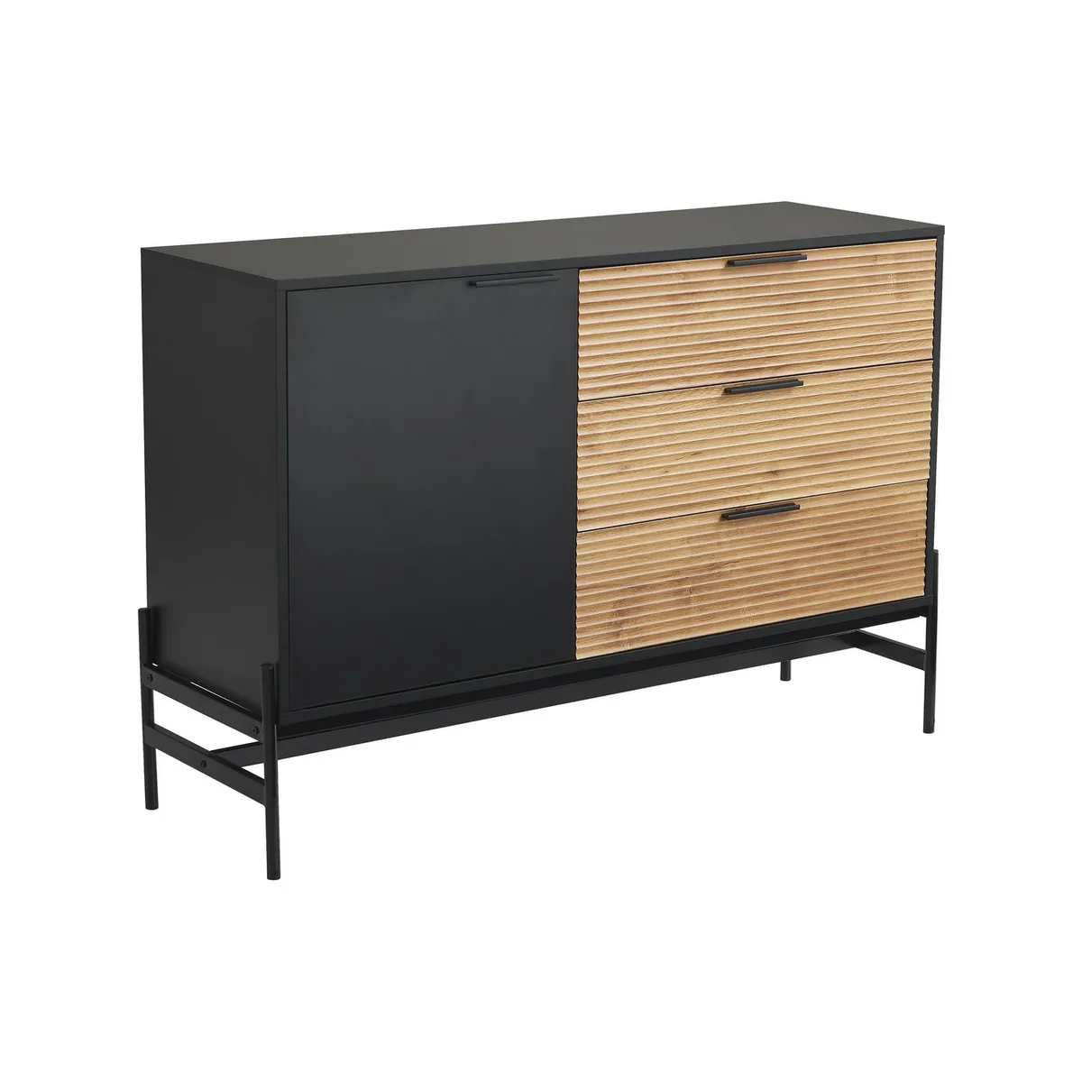 JUST HOME COLLECTION - Buffet Bellavista Roble y negro 40x124x81 cm