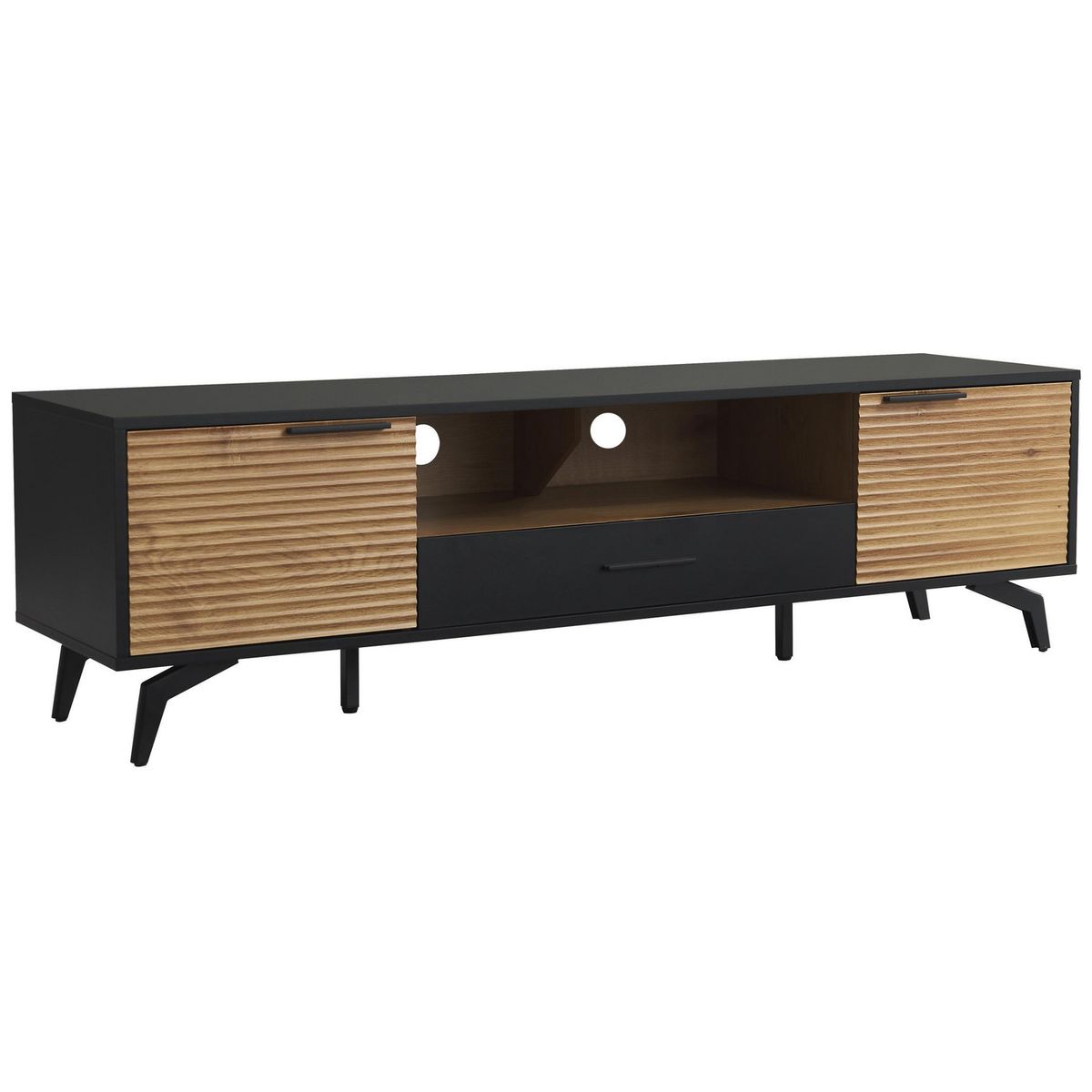 JUST HOME COLLECTION - Mesa de TV Bellavista Roble y negro 154x44x40 cm