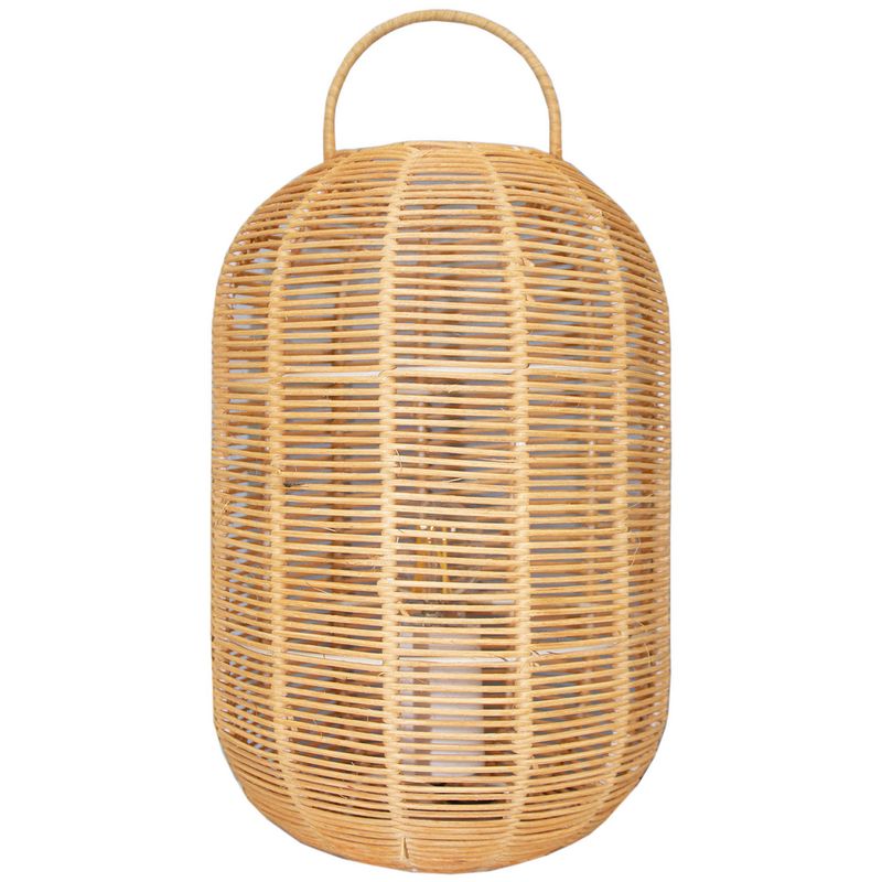 JUST HOME COLLECTION - Lámpara Mesa Ratan Amarillo/Dorado 20x38 cm