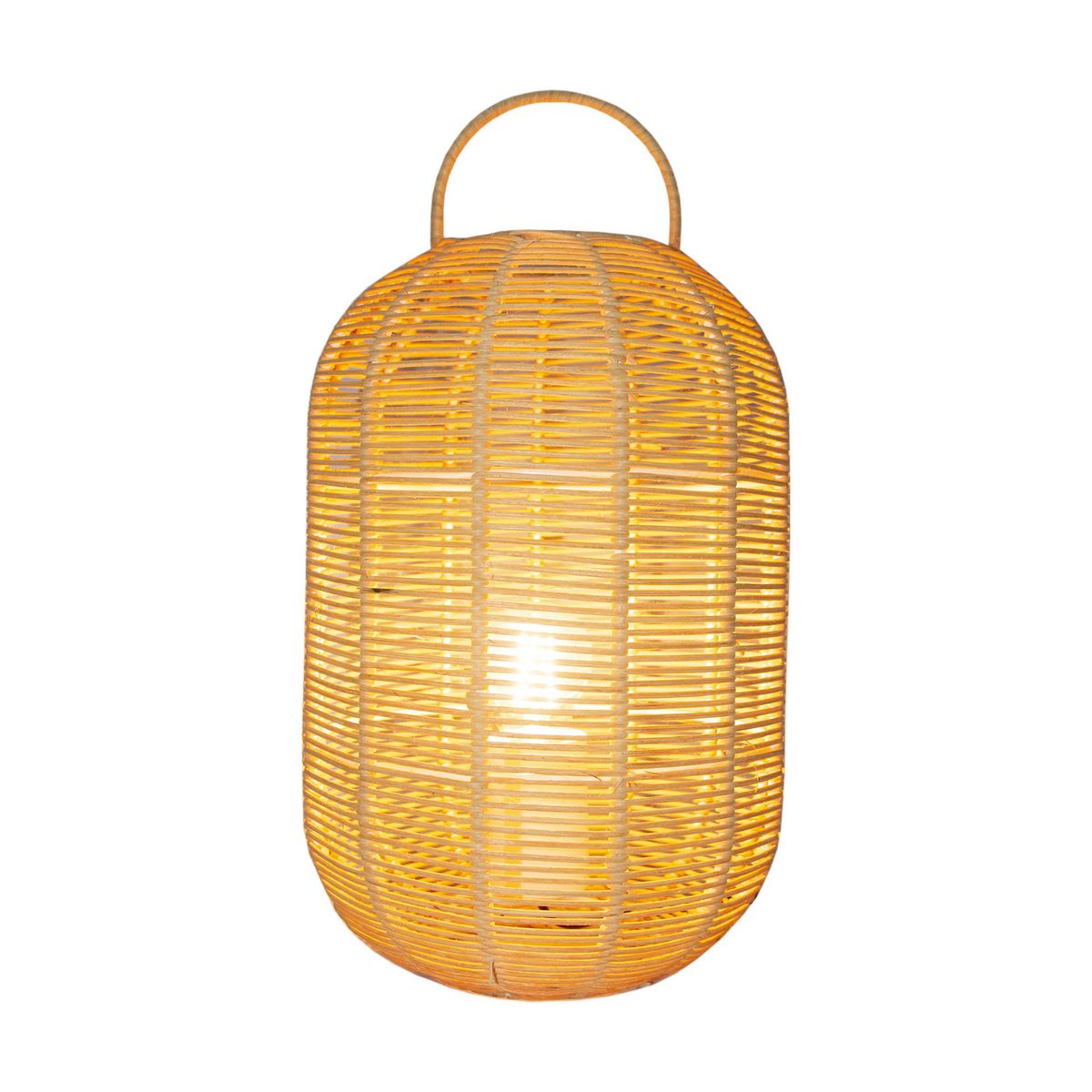 JUST HOME COLLECTION - Lámpara Mesa Ratan Amarillo 20x38 cm