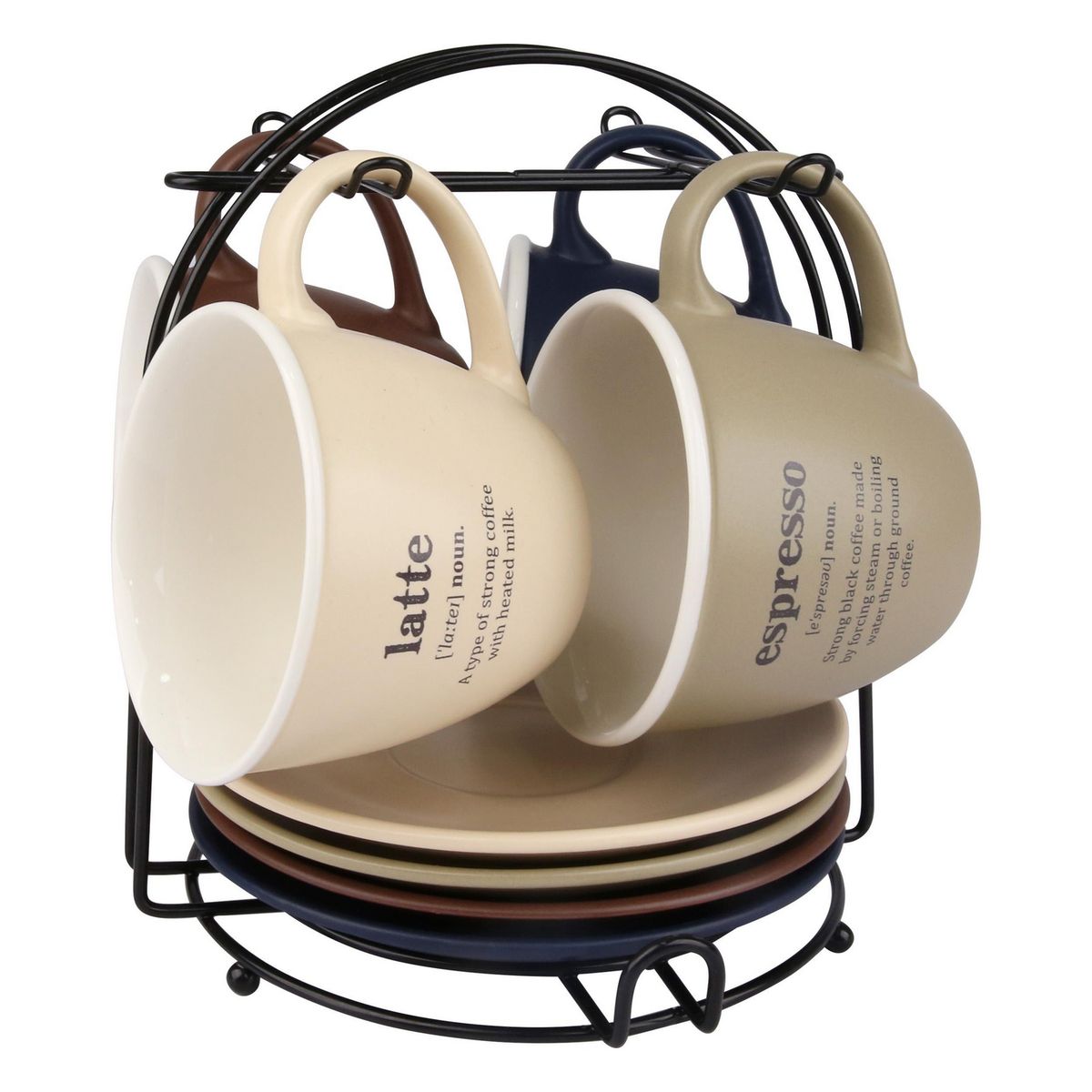 JUST HOME COLLECTION - Set 4 Tazas 200 ml Rack Metal