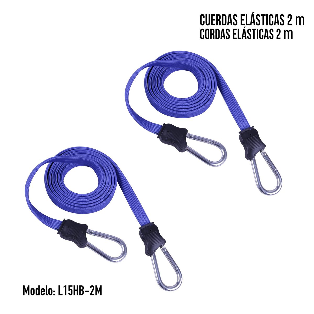 AUTOSTYLE - Bungees 2 piezas 2mx17mm metal