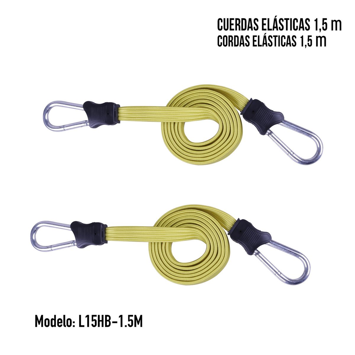 AUTOSTYLE - Bungees 2 piezas 1,5mx17mm metal