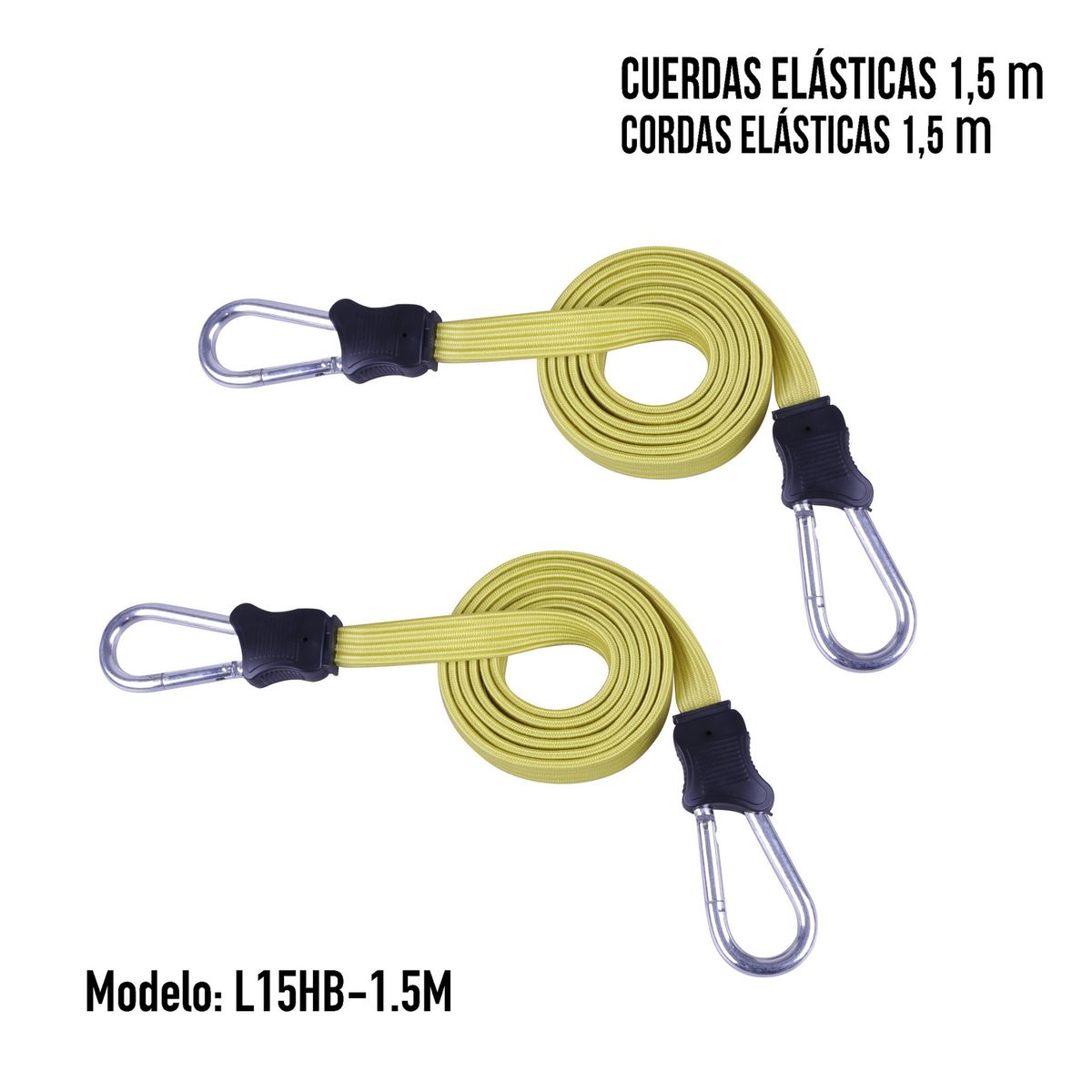 AUTOSTYLE - Bungees 2 piezas 1,5mx17mm metal