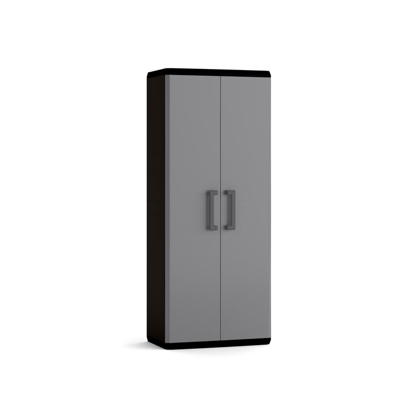 KETER - Clóset Plástico Classic 2 Puerta(s) 3 Repisa(s) 68xx39 cm Negro/Gris