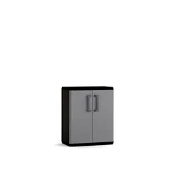 KETER - Clóset Plástico Classic 2 Puerta(s) 1 Repisa(s) 68xx39 cm Negro/Gris