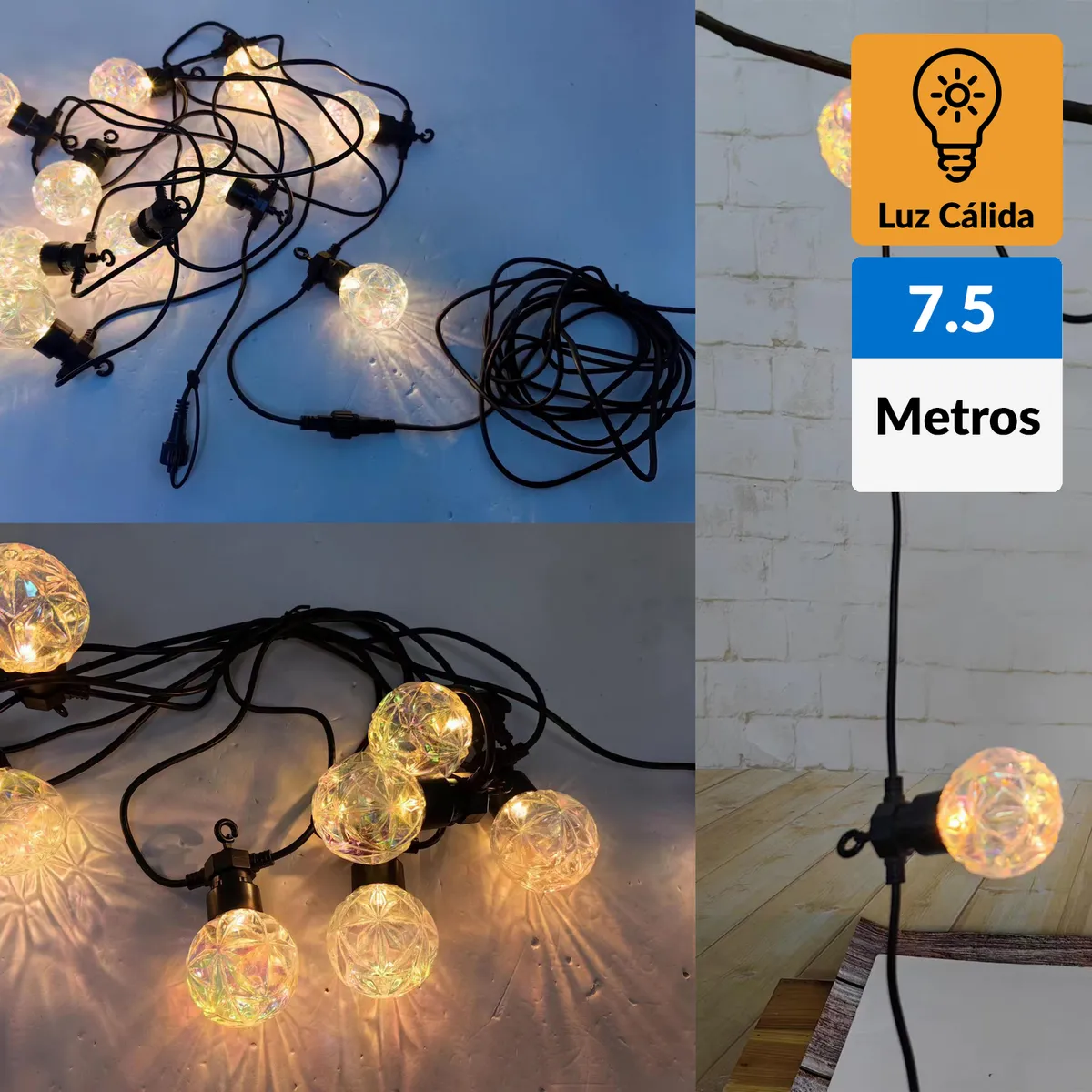 JUST HOME COLLECTION - Guirnalda Eléctrica Bola Lite 10 Luces