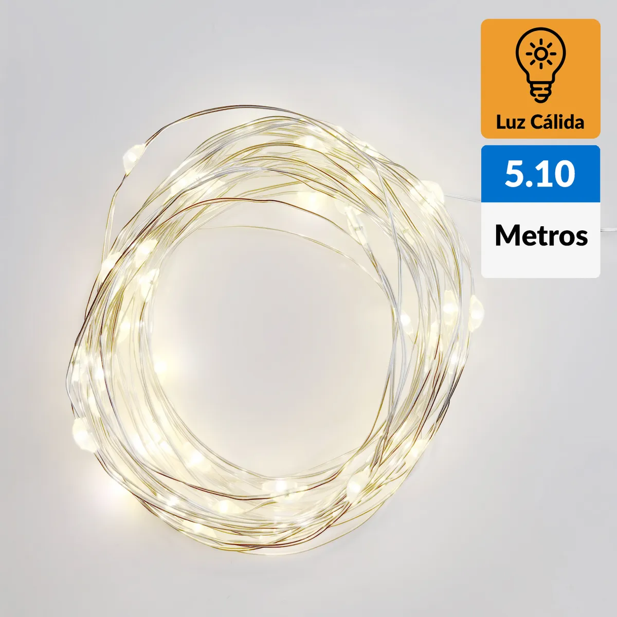 JUST HOME COLLECTION - Guirnalda Microled Bat 50 Luces Luz Cálida