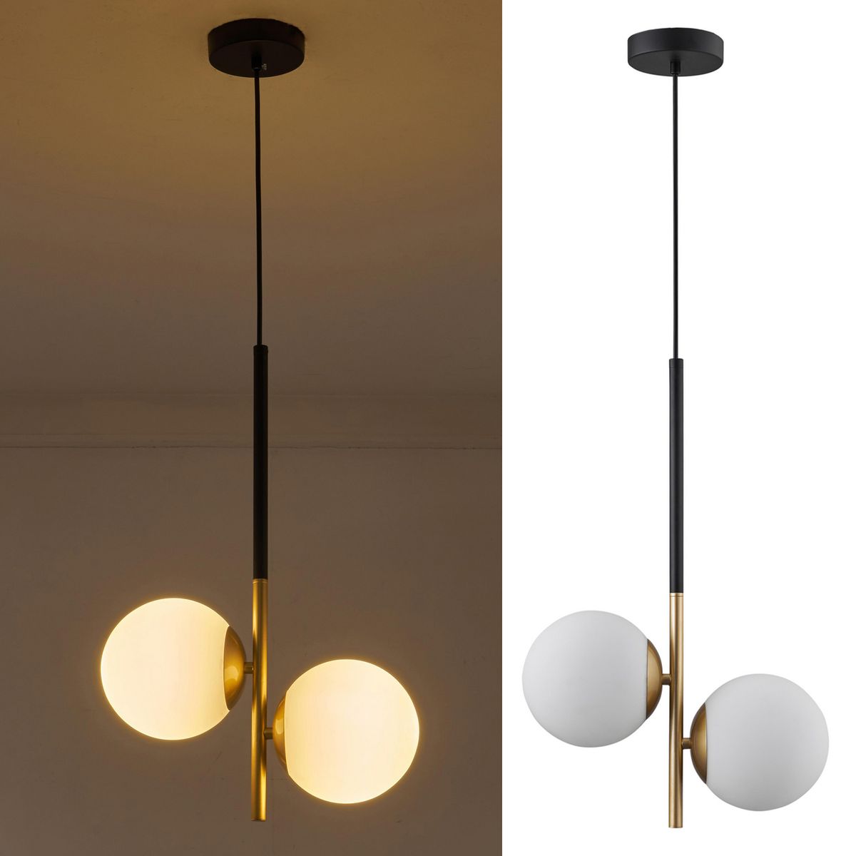 JUST HOME COLLECTION - Lámpara Colgante Metal Negro