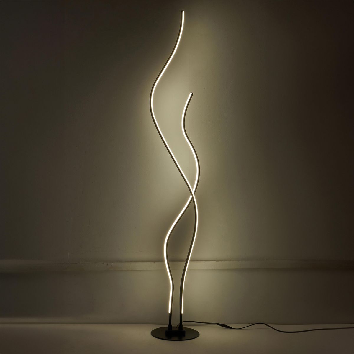 JUST HOME COLLECTION - Lámpara de Pie Spiral Negro 22x145 cm