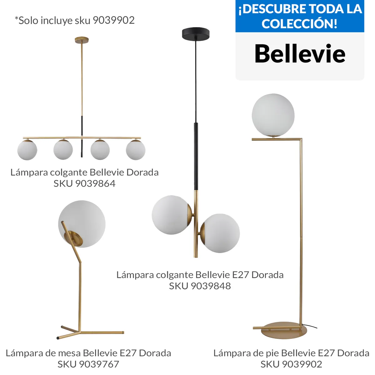 JUST HOME COLLECTION - Lámpara de Pie Bellevie Amarillo 30x167 cm