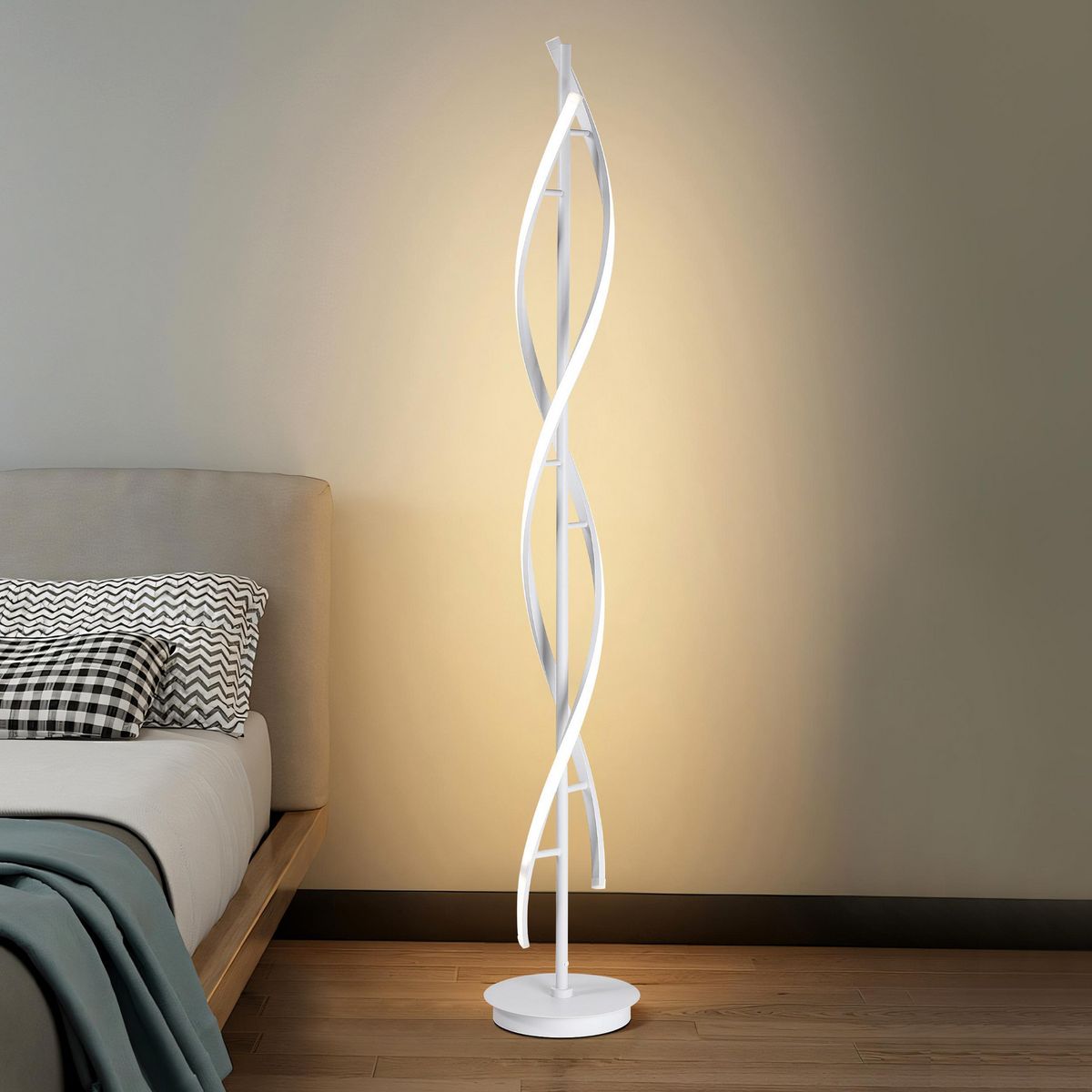 JUST HOME COLLECTION - Lámpara de Pie Espiral Blanco 25x155 cm