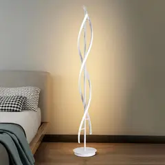 JUST HOME COLLECTION - Lámpara Pie Led Espiral 35W Blanco