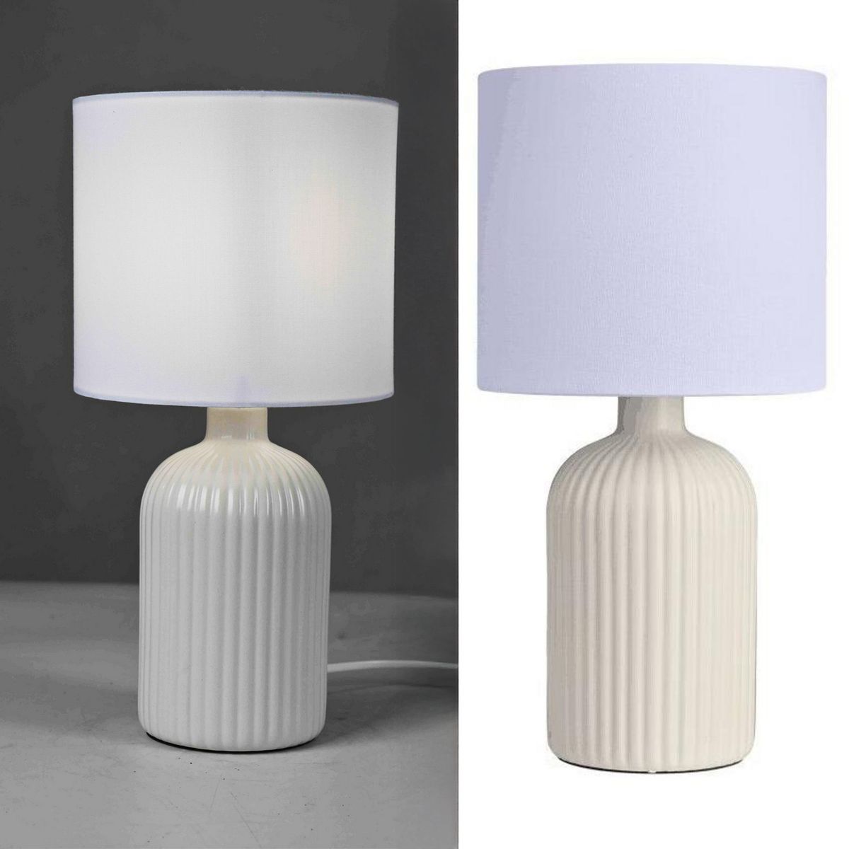 JUST HOME COLLECTION - Lámpara Mesa Barres Beige 16.5x33 cm