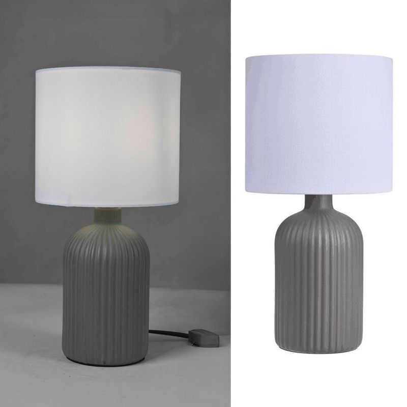 JUST HOME COLLECTION - Lámpara Mesa Barres 1 Luz E27 Gris
