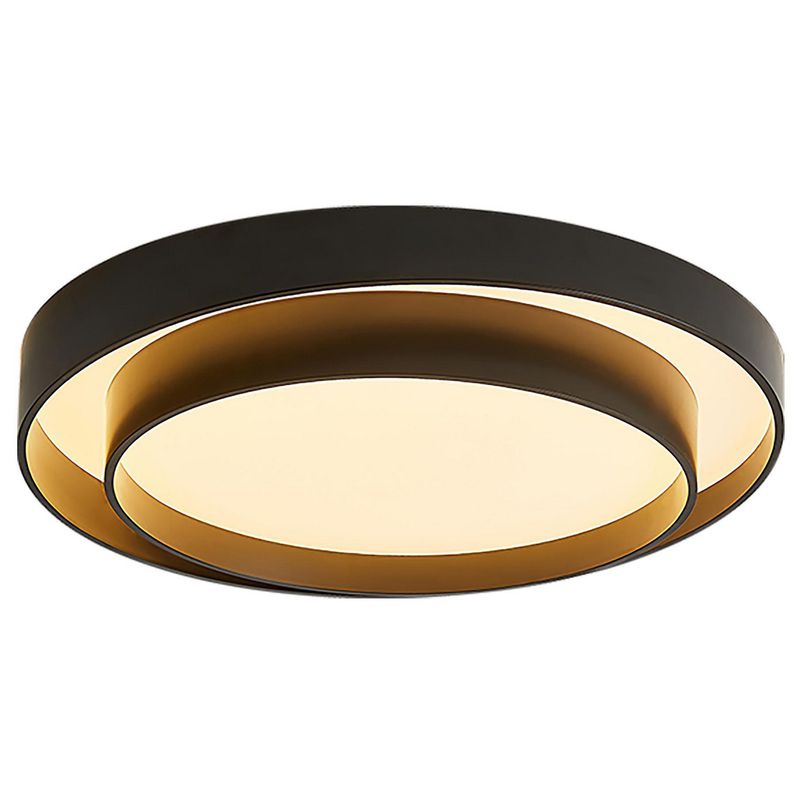 JUST HOME COLLECTION - Plafón Led Rings Luz Cálida Negro