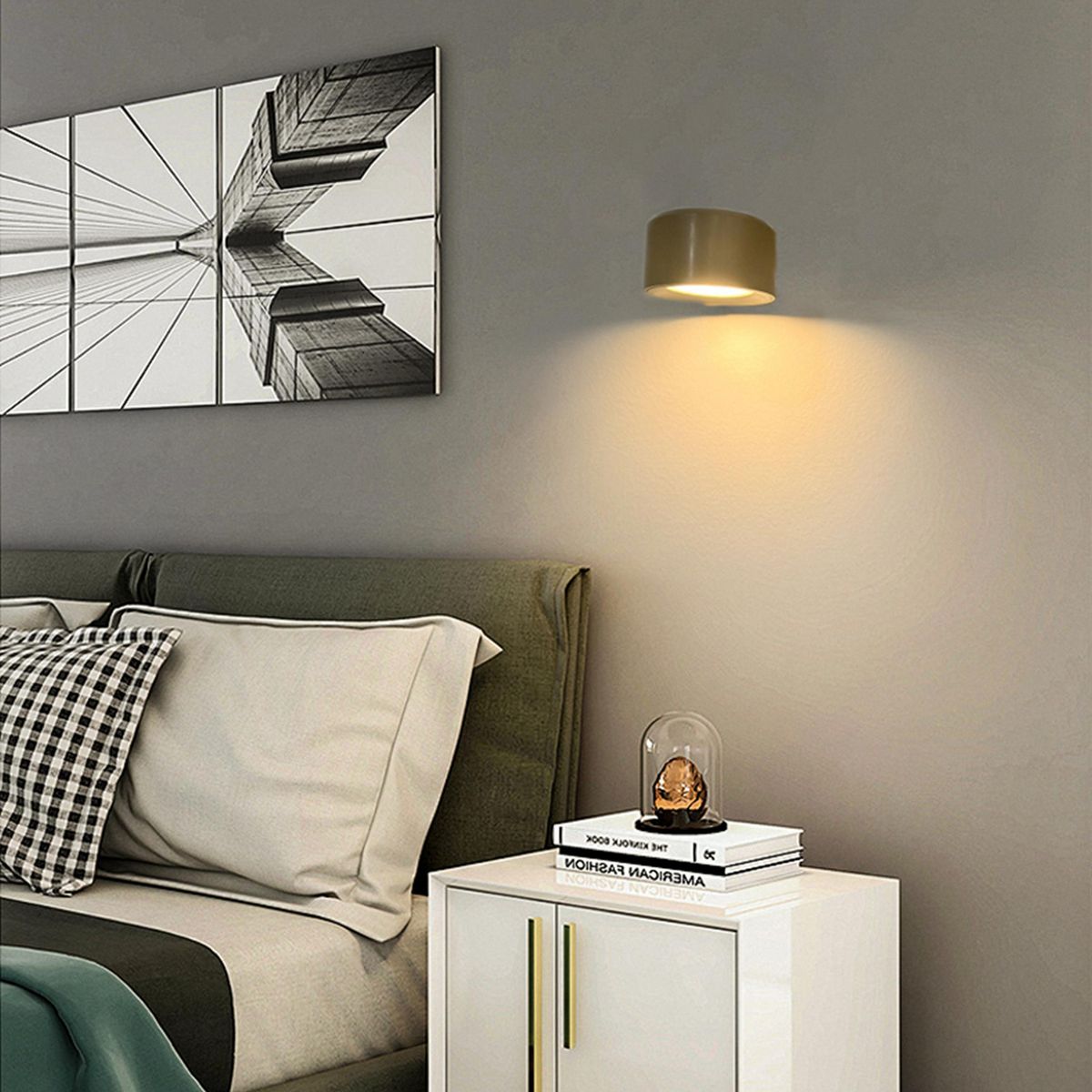 JUST HOME COLLECTION - Apliqué Giratorio 360 Plástico Negro