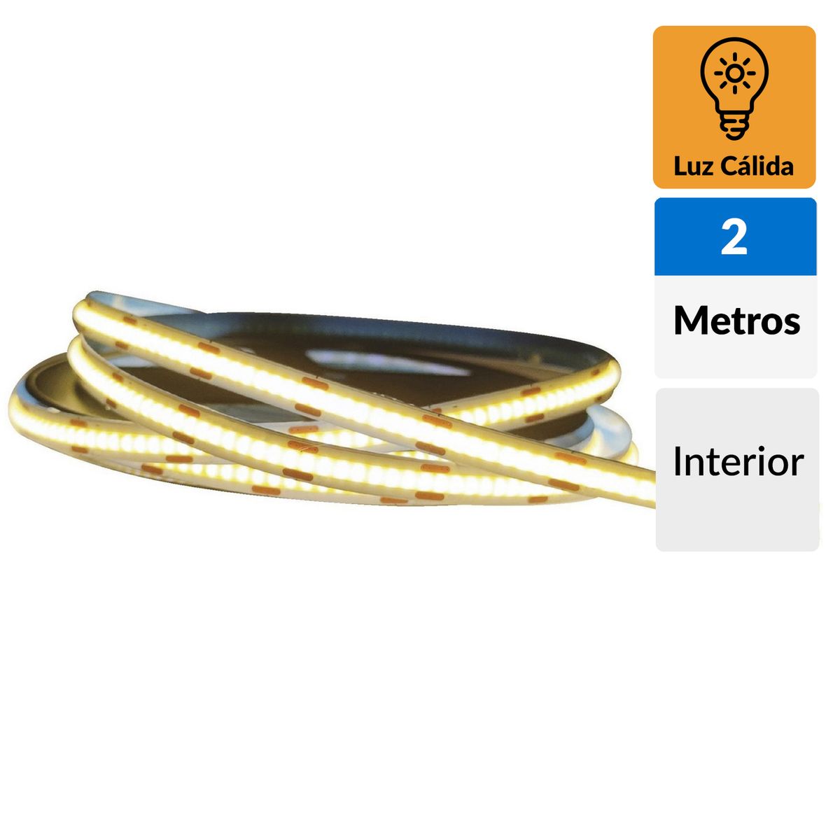 DAIRU - Tira Led Cobre 12v 2m Luz Cálida