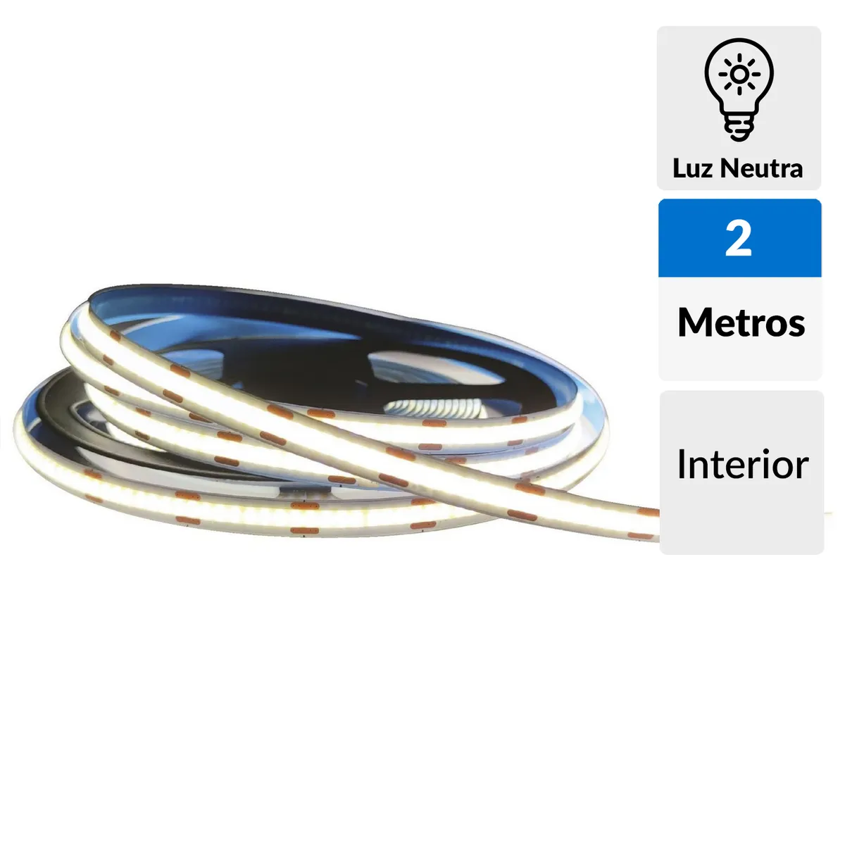 DAIRU - Tira Led Cobre 12V 2m Luz Natural