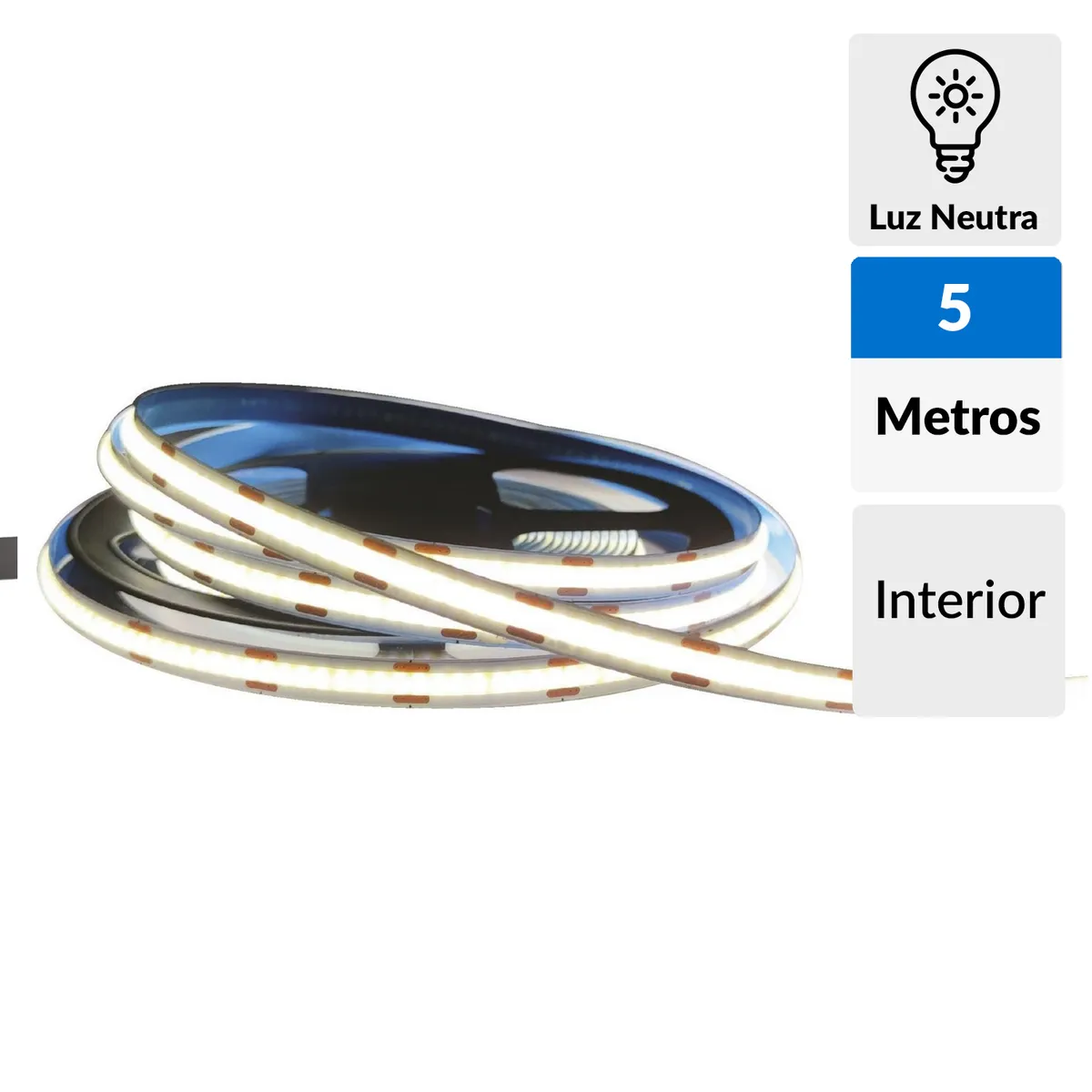 DAIRU - Tira Led Cob 12V 5 m Luz Natural