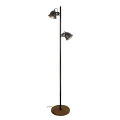 JUST HOME COLLECTION - Lámpara de Pie 2 luces Carmen Negro 60 W 28x150 cm
