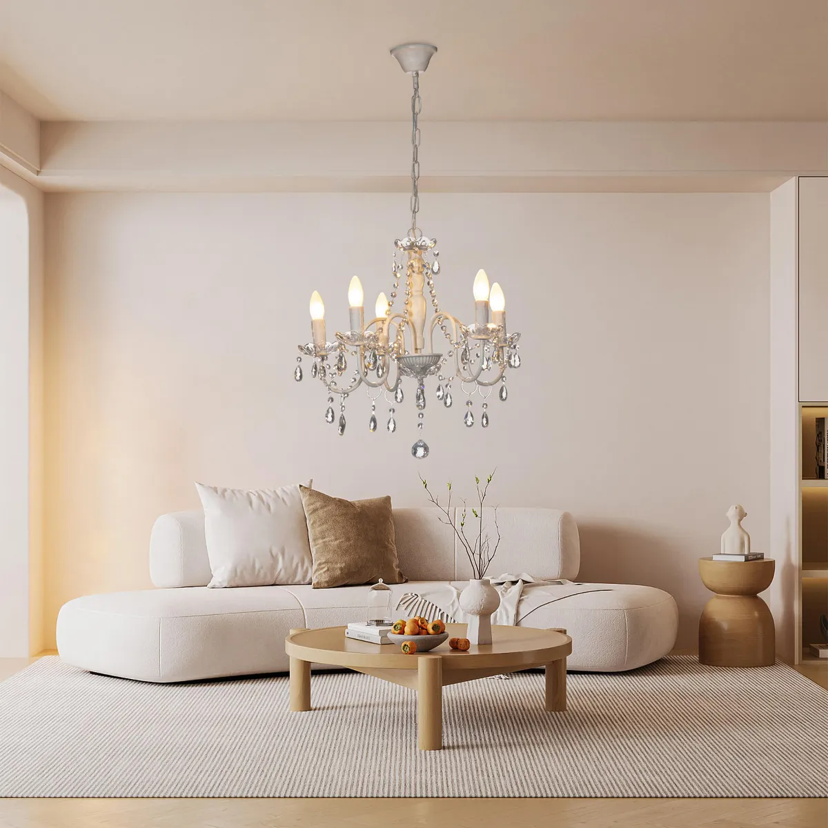 JUST HOME COLLECTION - Lámpara Colgante Metal Blanco