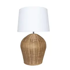 JUST HOME COLLECTION - Lámpara Mesa Laura 1 Luz E27 Natural/Blanco
