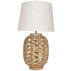 JUST HOME COLLECTION - Lámpara Mesa Rope 1 Luz E27 Natural/Lino