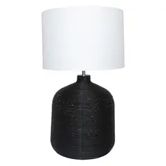 JUST HOME COLLECTION - Lámpara Mesa Traula 1 Luz E27 Negro/Blanco