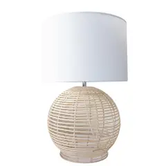 JUST HOME COLLECTION - Lámpara Mesa Sofia 1 Luz E27 Natural/Blanco