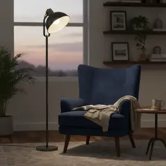 JUST HOME COLLECTION - Lámpara Pie Futura 1 Luz E27 Plata