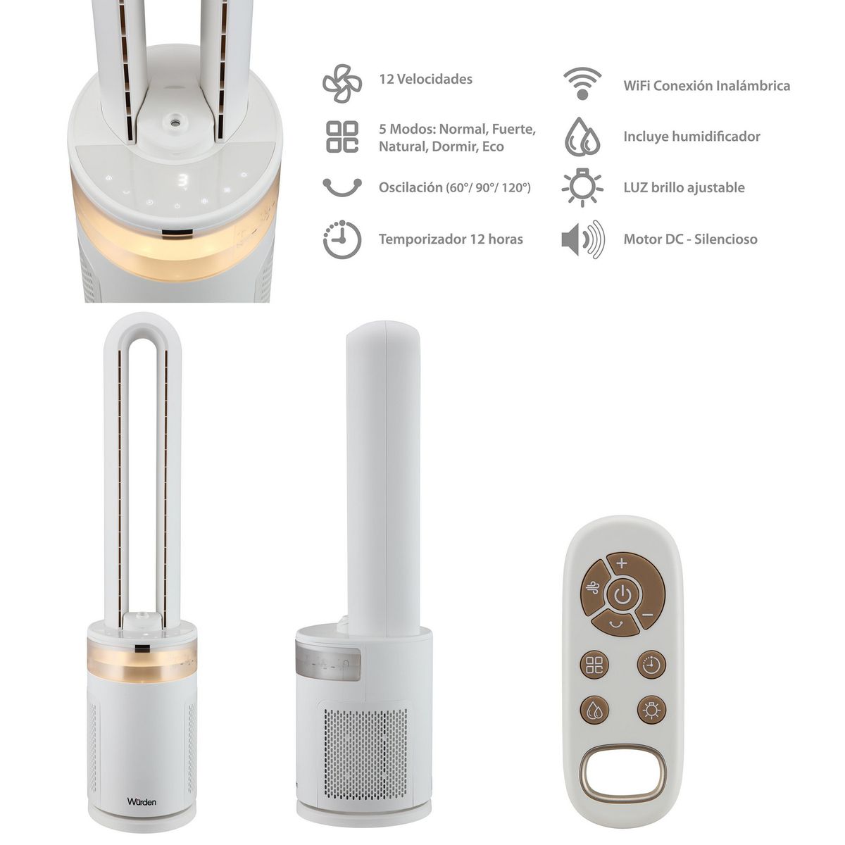 WURDEN - Ventilador sin aspas wifi