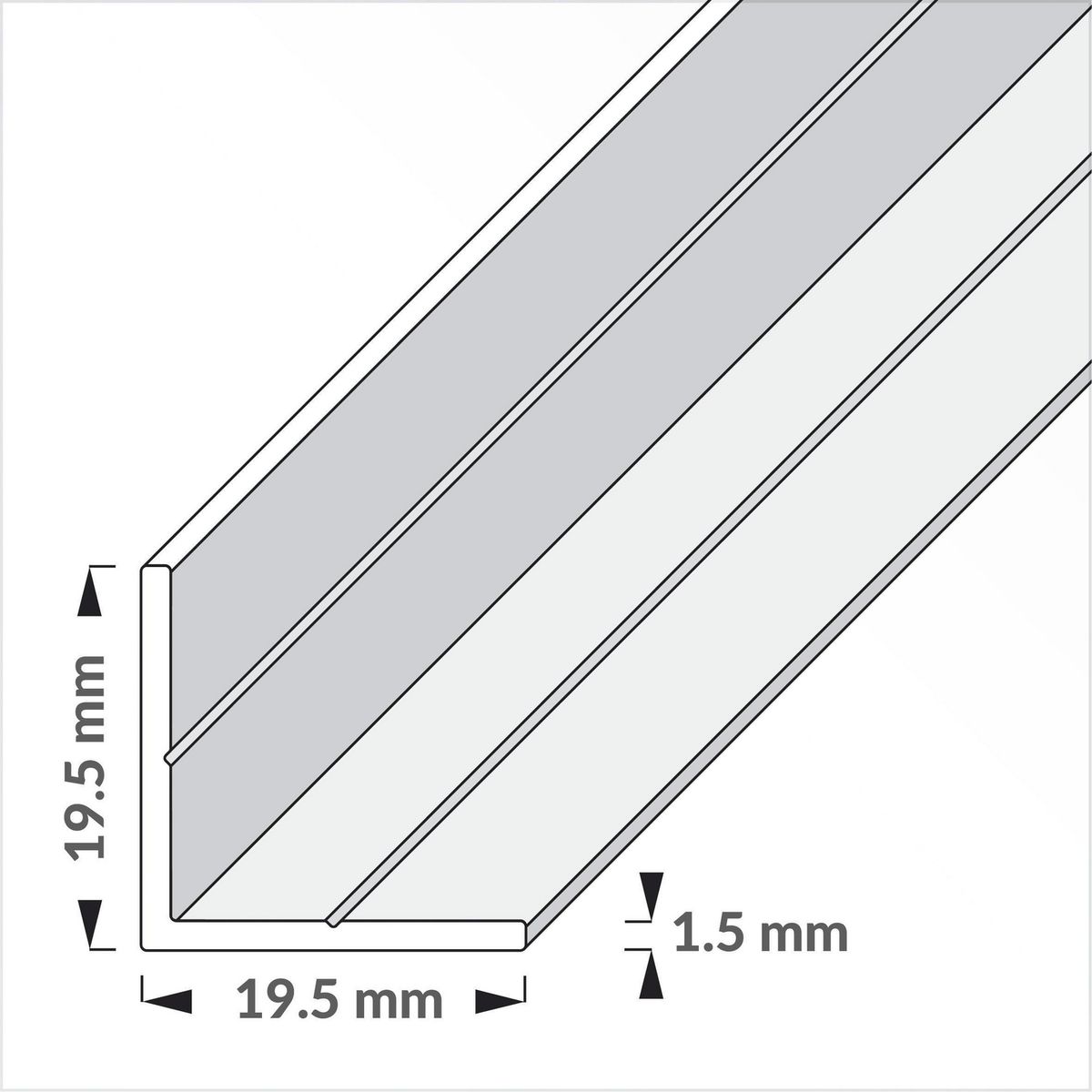 ALFER - Angulo plastico 19,5 mm 2,5 m