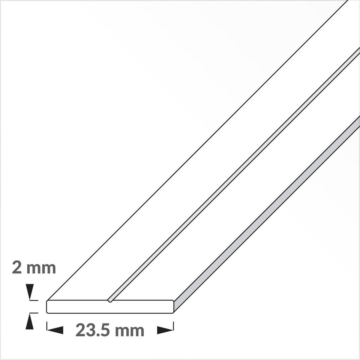 ALFER - Barra plana 23,5 plastico x2,5 m